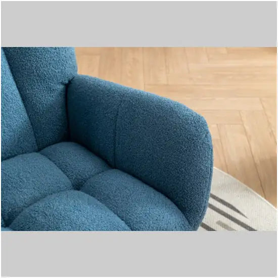 Sillón Mecedor con Bolsillos, Sillón Mecedor de Tela Teddy Suave para Guardería, Sillón Mecedor Golider Wingback Cómodo