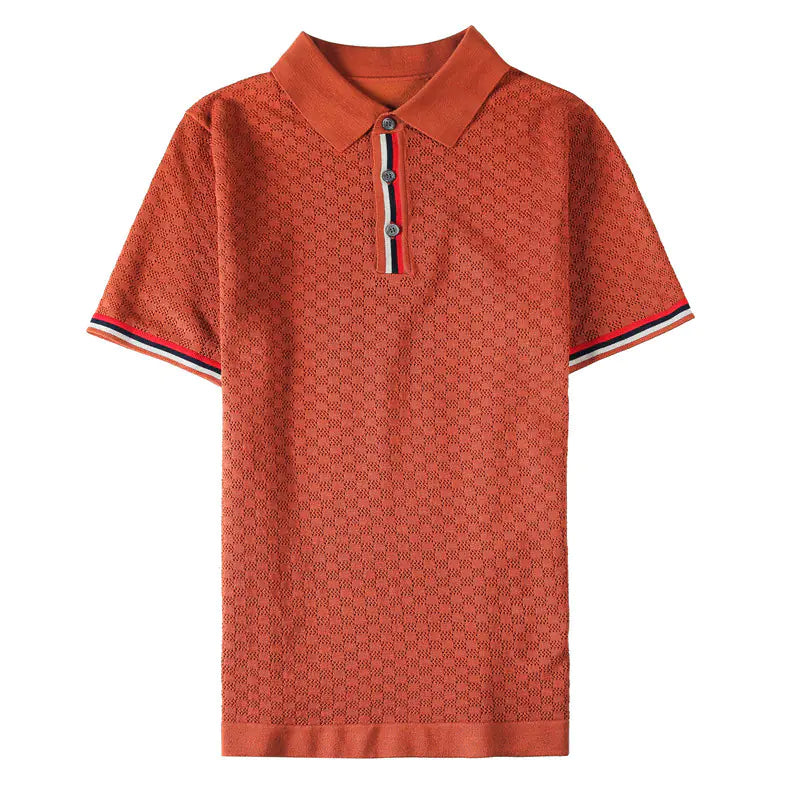 Camisa Polo de Punto Hueco para Hombre Verano  (Manga Corta)