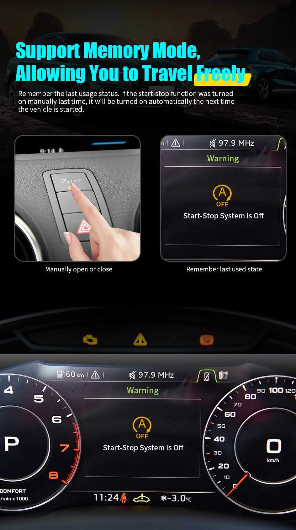 Para AUDI A1 2011-2018 sistema de arranque de parada automática del motor apagado enchufe del Sensor de Control de cierre parada inteligente cancelar accesorios para automóvil