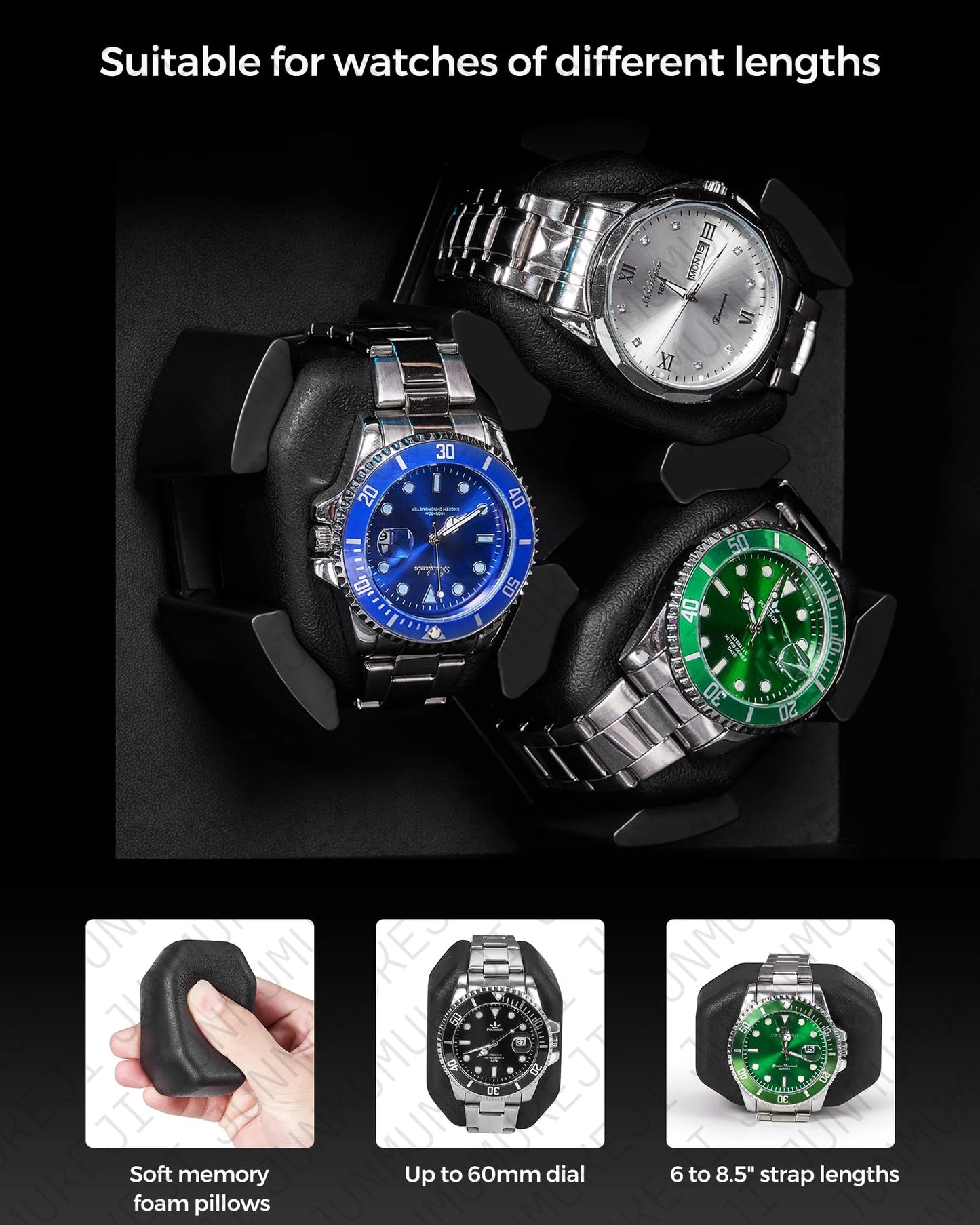 Bobinadora de reloj con 6 ranuras/3 ranuras para cajas de almacenamiento de relojes automáticos, bobinadora automática, utiliza Cable USB, Mabuchi Mute Motro