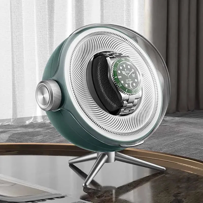 Bobinadora automática de relojes de lujo con magnetismo cero, dispositivo de bobinado de relojes Led silencioso para el hogar, caja de almacenamiento mecánica para mesita de noche