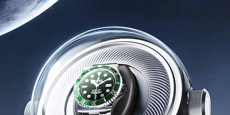 Bobinadora automática de relojes de lujo con magnetismo cero, dispositivo de bobinado de relojes Led silencioso para el hogar, caja de almacenamiento mecánica para mesita de noche
