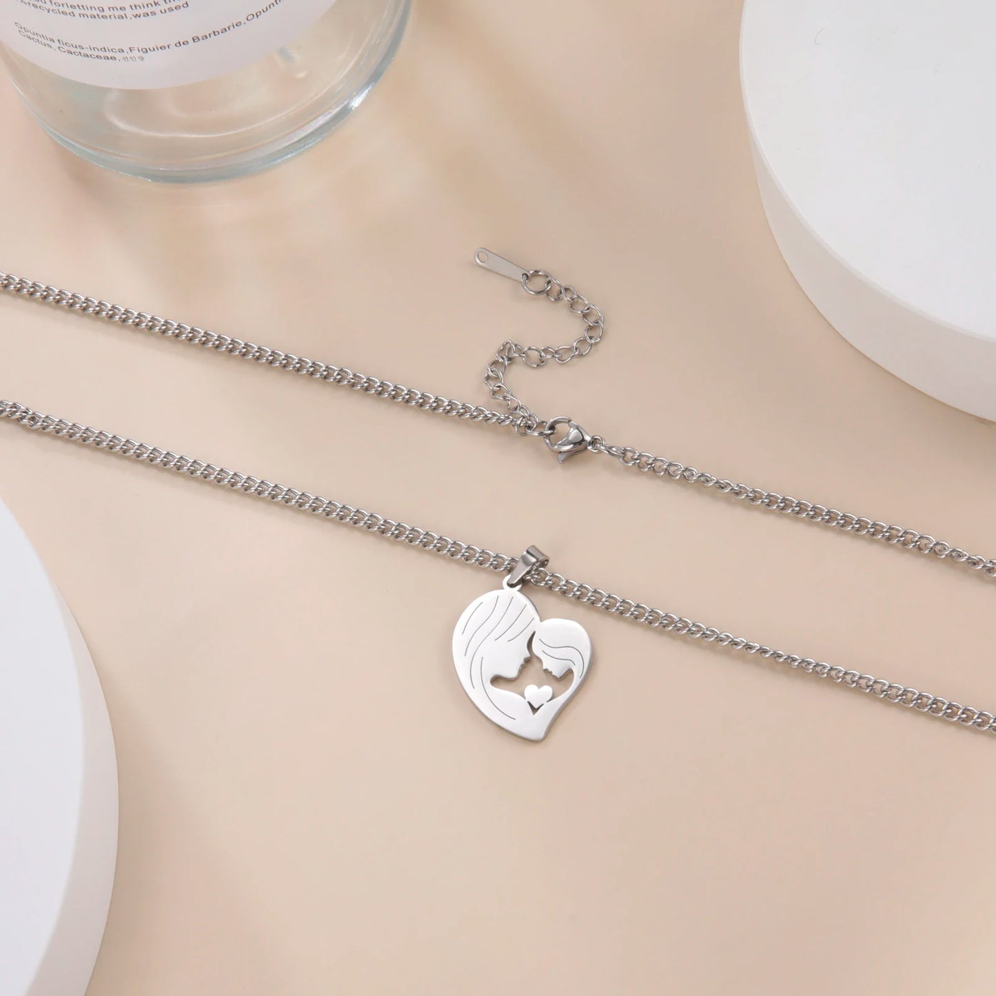 Amaxer, collar para mamá y bebé, familia, bebé, niño, nacimiento, regalo del día de la madre para mamá, mujer, joyería de acero inoxidable de Color dorado