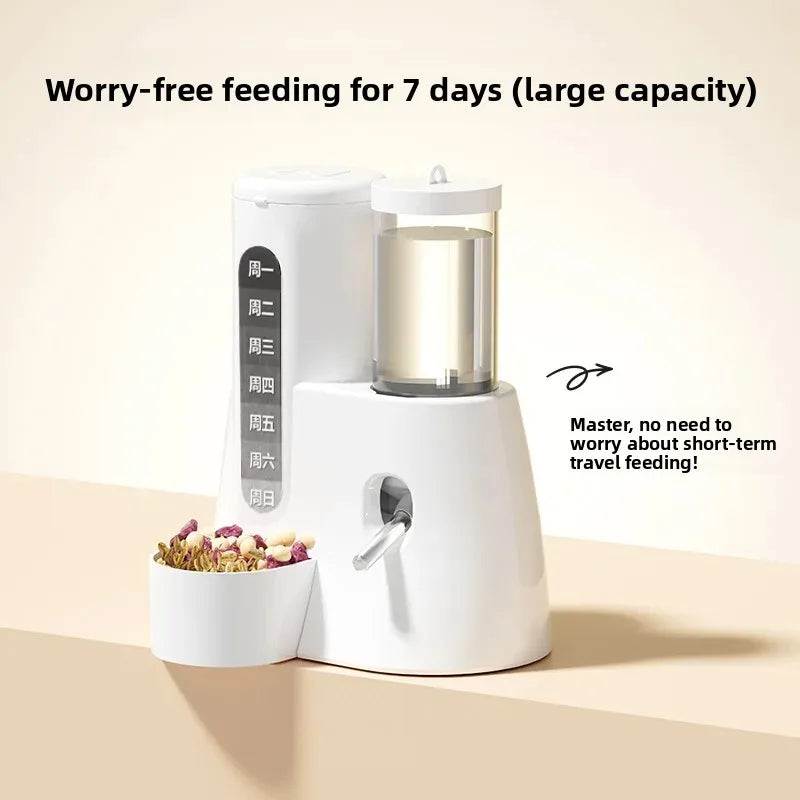 Dispositivo automático de alimentación y riego para hámster, una botella de agua dos en uno y un tazón de comida para hámsteres dorados