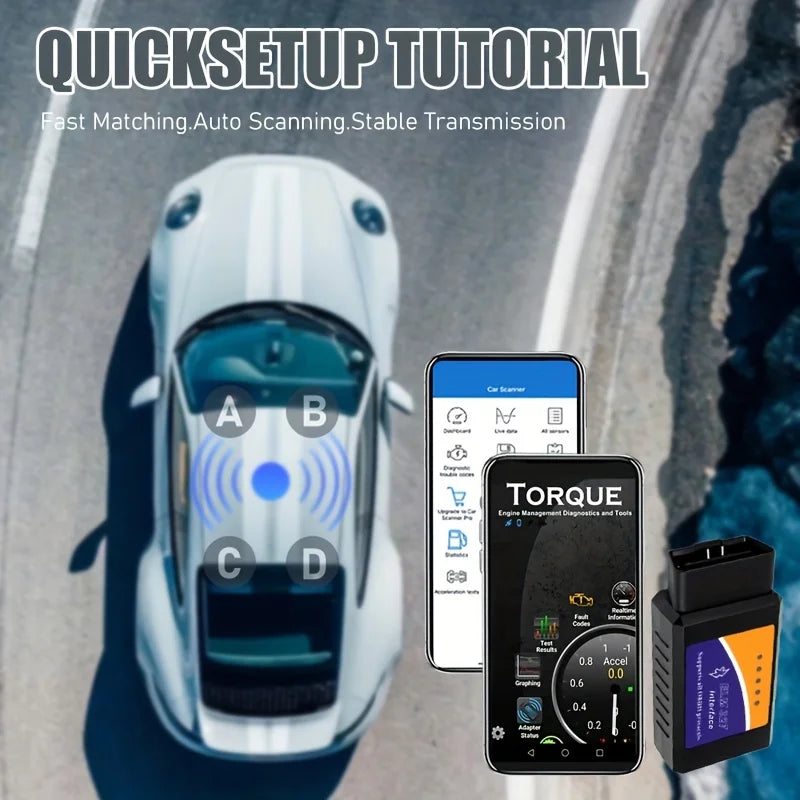 🔧 Escáner OBD2 Bluetooth ELM327 – Diagnostica tu Auto desde tu Celular