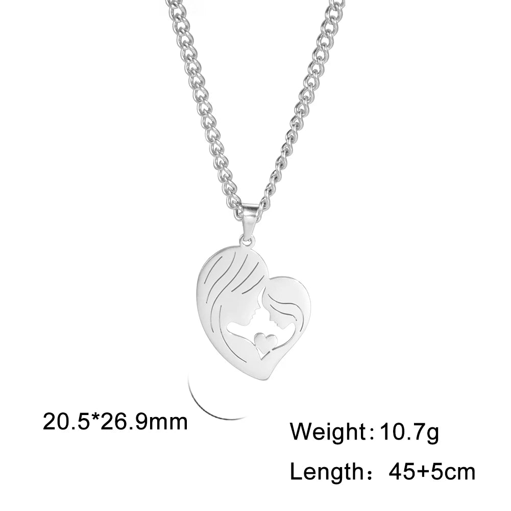 Amaxer, collar para mamá y bebé, familia, bebé, niño, nacimiento, regalo del día de la madre para mamá, mujer, joyería de acero inoxidable de Color dorado