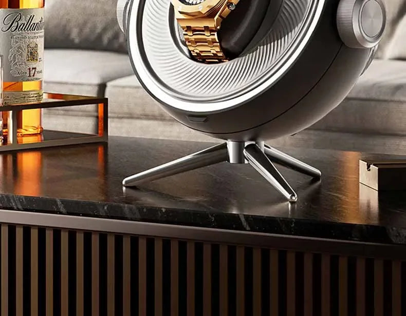 Bobinadora automática de relojes de lujo con magnetismo cero, dispositivo de bobinado de relojes Led silencioso para el hogar, caja de almacenamiento mecánica para mesita de noche
