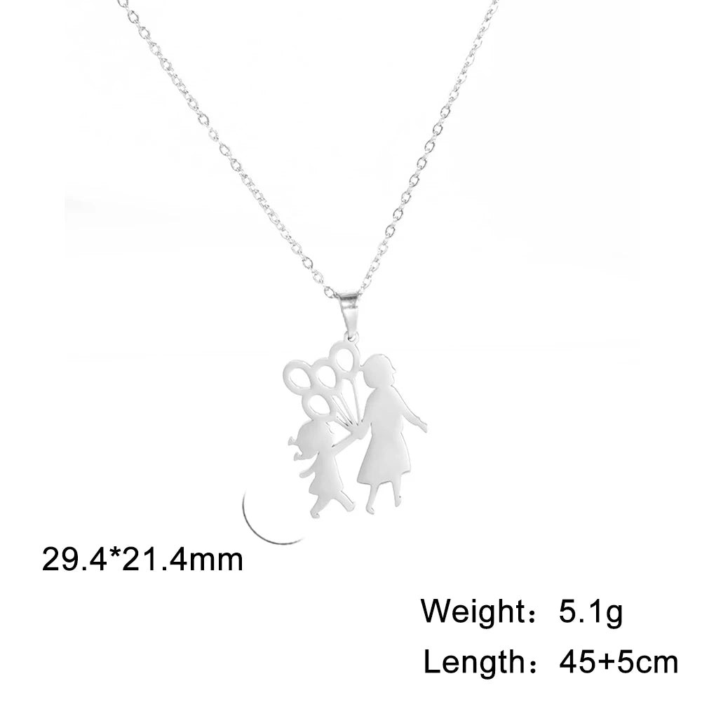 Amaxer, collar para mamá y bebé, familia, bebé, niño, nacimiento, regalo del día de la madre para mamá, mujer, joyería de acero inoxidable de Color dorado