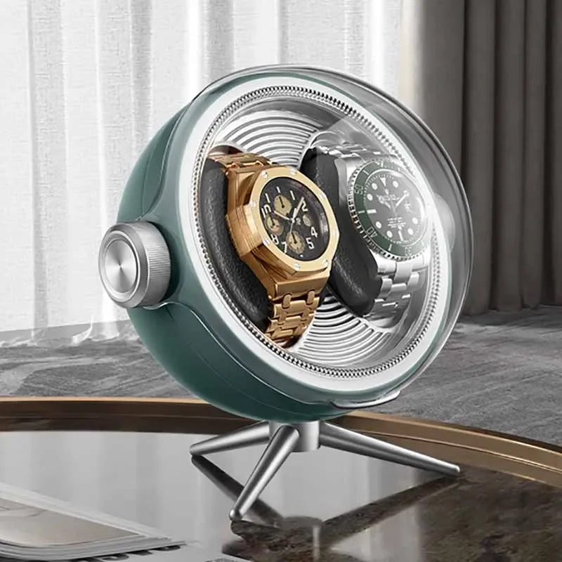 Bobinadora automática de relojes de lujo con magnetismo cero, dispositivo de bobinado de relojes Led silencioso para el hogar, caja de almacenamiento mecánica para mesita de noche