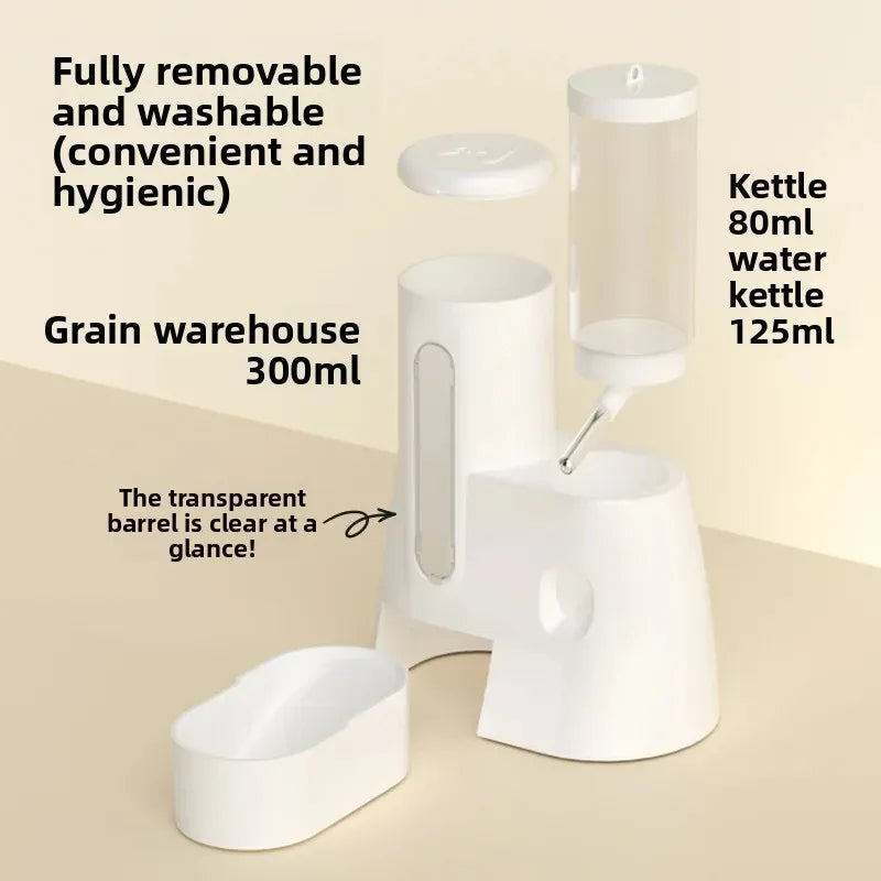 Dispositivo automático de alimentación y riego para hámster, una botella de agua dos en uno y un tazón de comida para hámsteres dorados