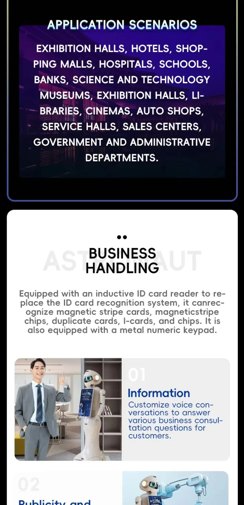 (Solo Cotización – No compra directa) Robot Comercial Inteligente de Recepción con Pantalla Interactiva *(Ver detalles)