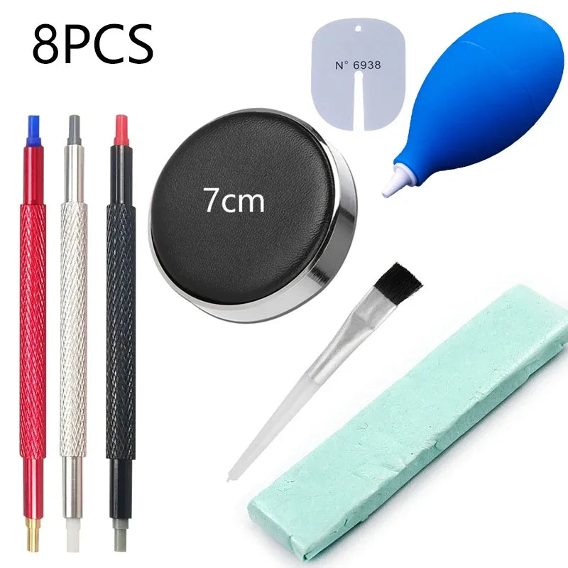 Bomba sopladora de aire y polvo para reloj, limpieza de goma, piezas de reloj de pulsera, cepillo limpiador, herramienta, traje de limpieza, herramienta de reparación de relojes, Kit de cuidado, 6/8 Uds.