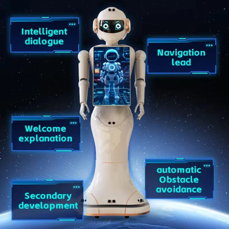 (Solo Cotización – No compra directa) Robot Comercial Inteligente de Recepción con Pantalla Interactiva *(Ver detalles)