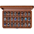 ROTHWELL 24 Slot Watch Case with Lock – Luxury Watch Box to Display and Organize Your Collection | Real Glass Top | Premium Storage for Watch Collectors (Tan/Brown)