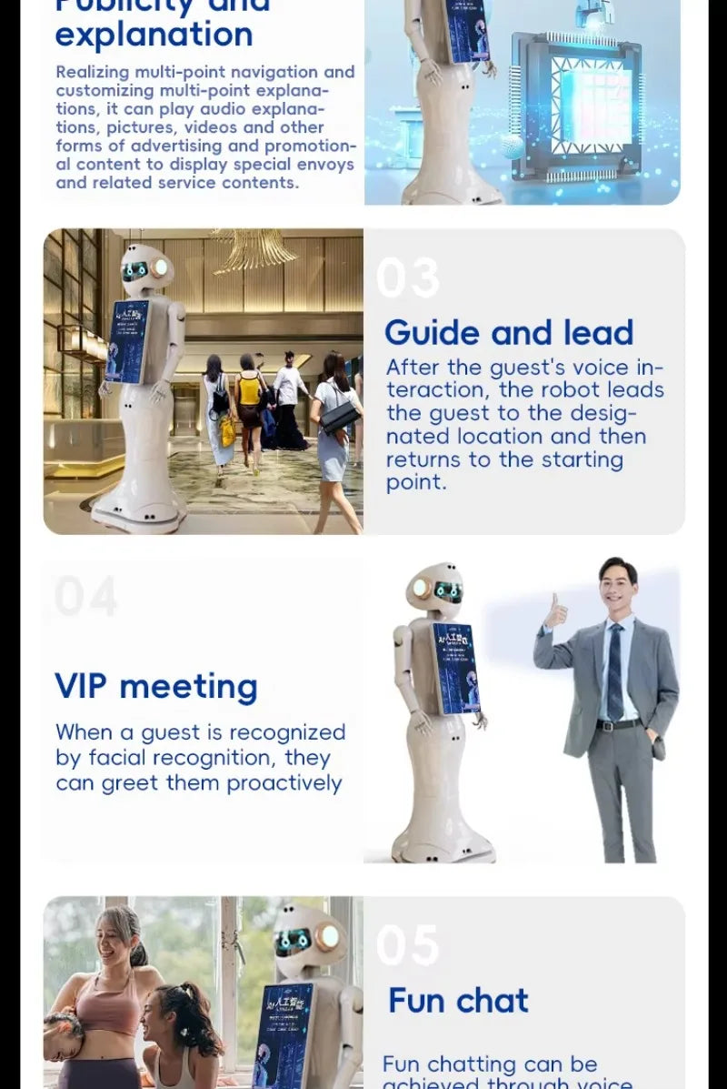 (Solo Cotización – No compra directa) Robot Comercial Inteligente de Recepción con Pantalla Interactiva *(Ver detalles)