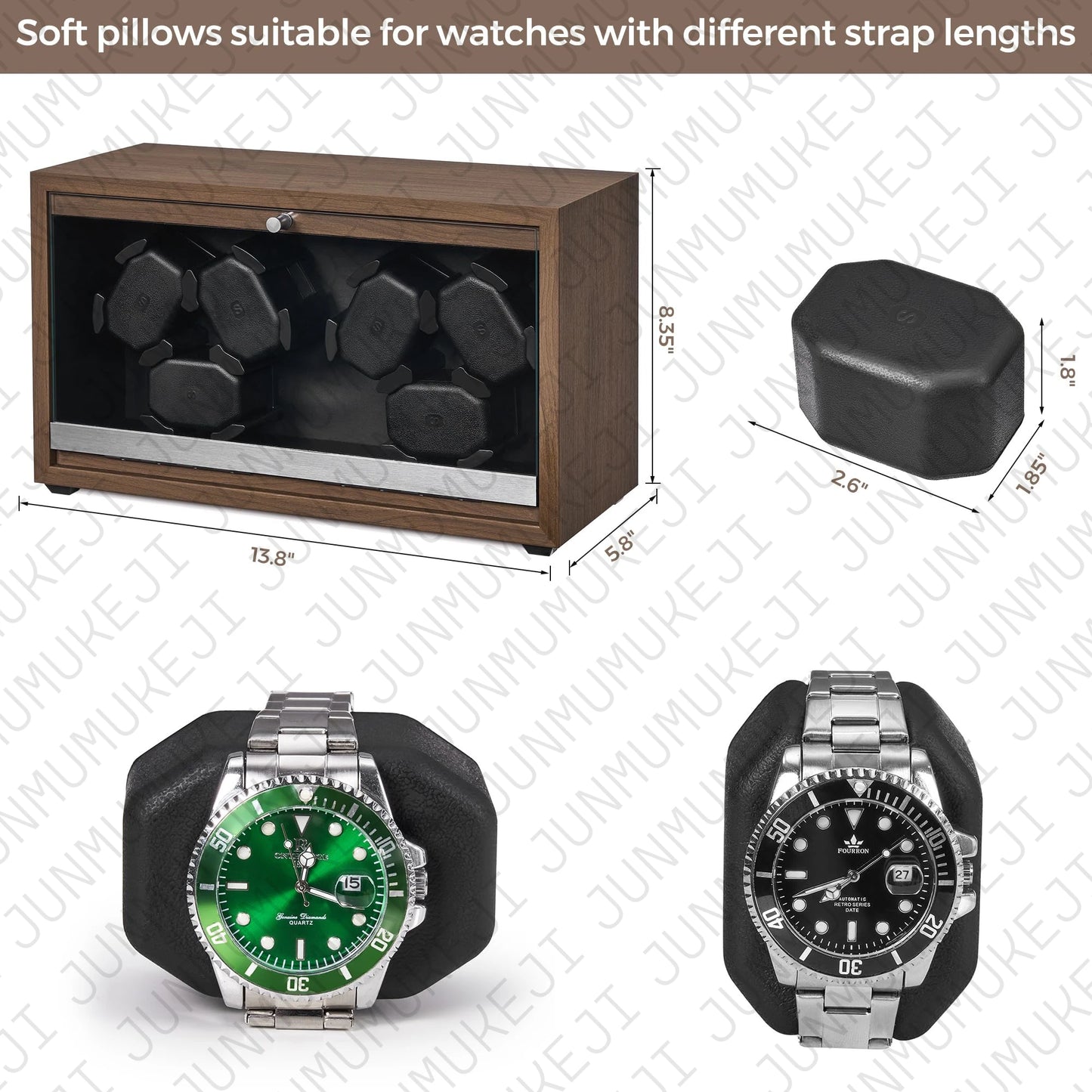 Bobinadora de reloj con 6 ranuras/3 ranuras para cajas de almacenamiento de relojes automáticos, bobinadora automática, utiliza Cable USB, Mabuchi Mute Motro
