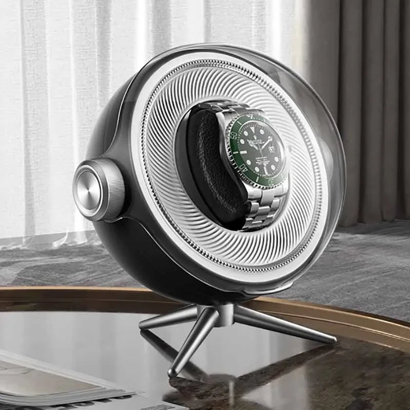 Bobinadora automática de relojes de lujo con magnetismo cero, dispositivo de bobinado de relojes Led silencioso para el hogar, caja de almacenamiento mecánica para mesita de noche