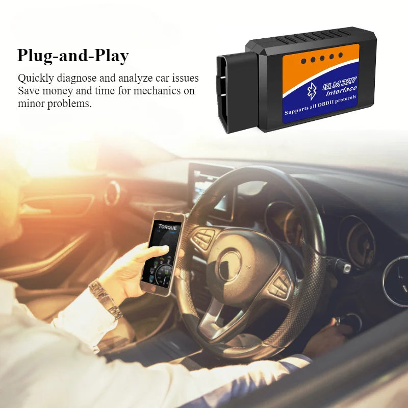🔧 Escáner OBD2 Bluetooth ELM327 – Diagnostica tu Auto desde tu Celular