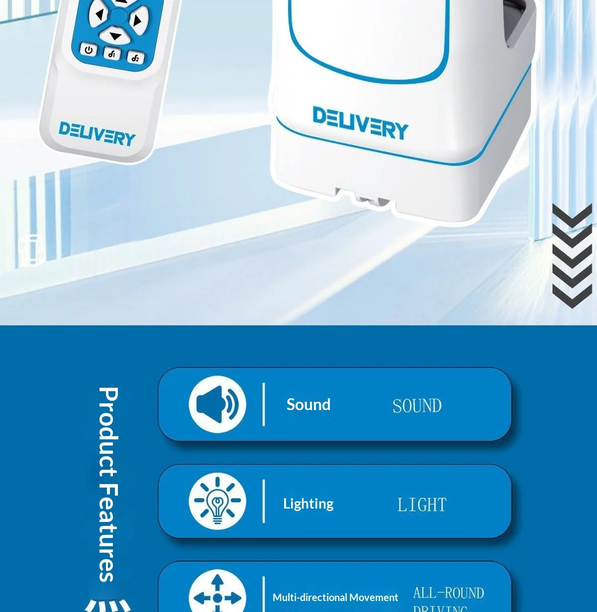 Robot Delivery Interactivo RC 2.4GHz – Juguete Inteligente con Luces, Sonido y Movimiento 360°
