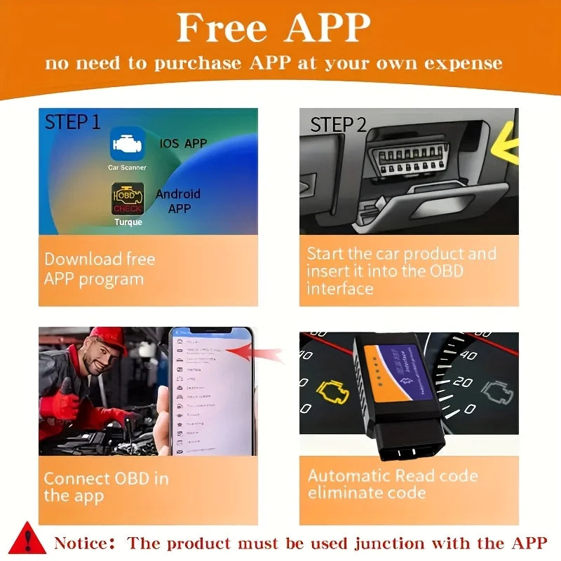 🔧 Escáner OBD2 Bluetooth ELM327 – Diagnostica tu Auto desde tu Celular