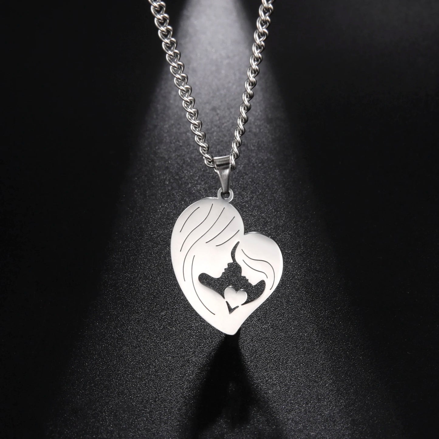 Amaxer, collar para mamá y bebé, familia, bebé, niño, nacimiento, regalo del día de la madre para mamá, mujer, joyería de acero inoxidable de Color dorado