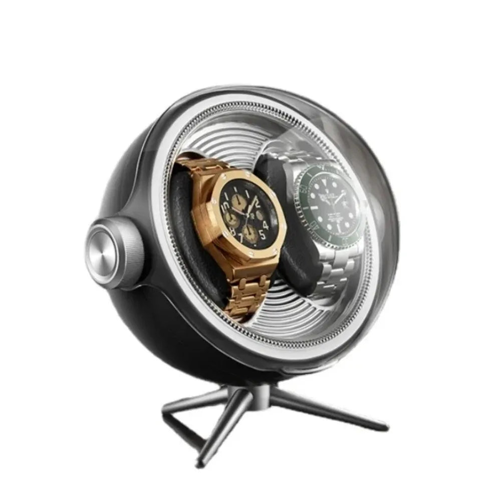 Bobinadora automática de relojes de lujo con magnetismo cero, dispositivo de bobinado de relojes Led silencioso para el hogar, caja de almacenamiento mecánica para mesita de noche