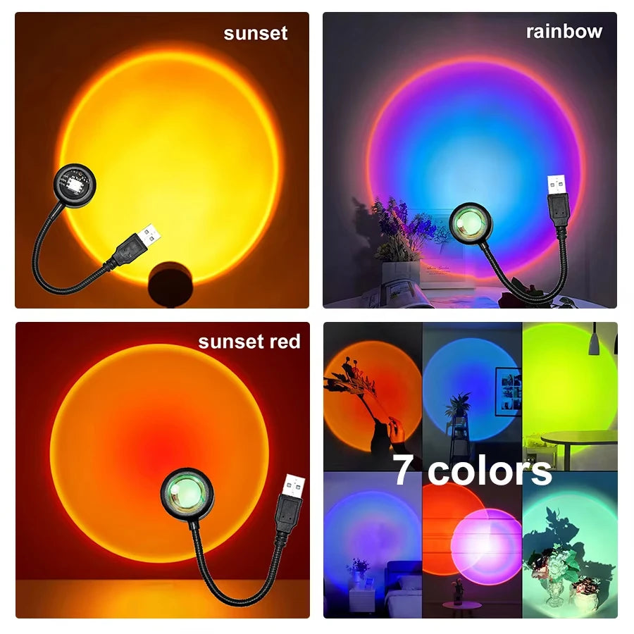 Sunset Glow™ – Lámpara Proyección Atardecer LED Ambiente RGB