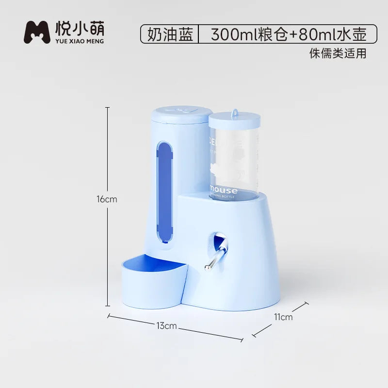 Dispositivo automático de alimentación y riego para hámster, una botella de agua dos en uno y un tazón de comida para hámsteres dorados