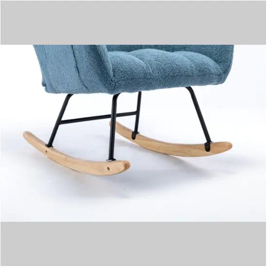 Sillón Mecedor con Bolsillos, Sillón Mecedor de Tela Teddy Suave para Guardería, Sillón Mecedor Golider Wingback Cómodo