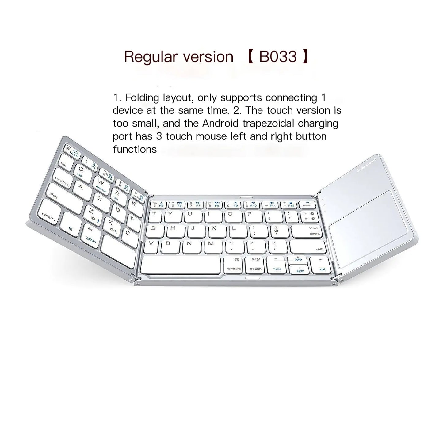 Teclado Mini Plegable Inalámbrico Bluetooth con Touchpad