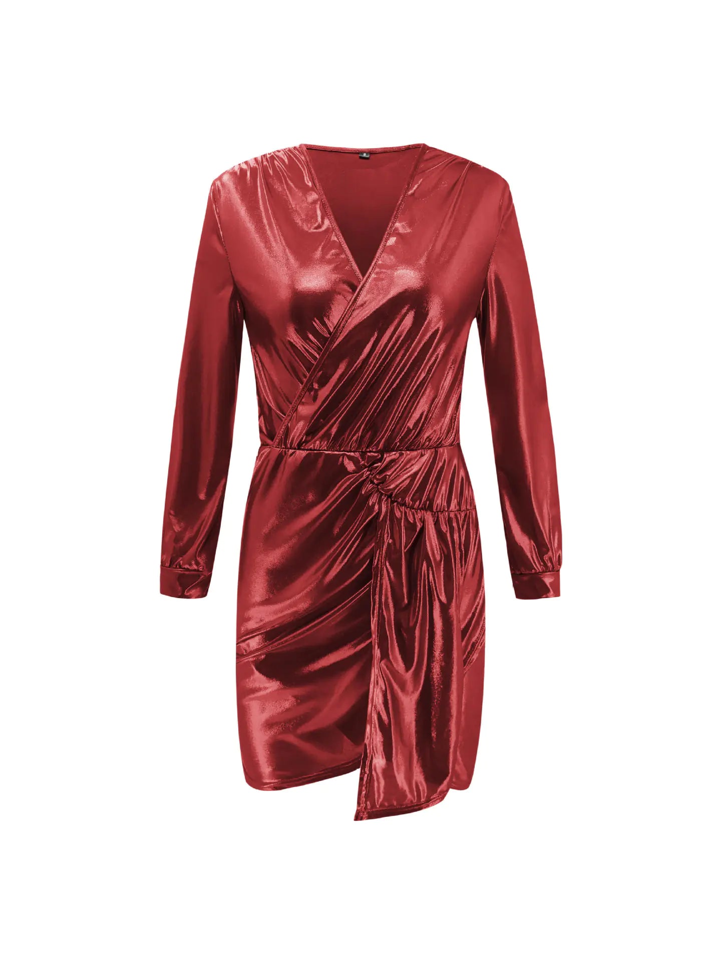 Chic V-Neck Long Sleeve Mini Dress