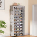 Large Shoe Rack Tall Metal Shoe Storage Cabinet 10-tier Shoe Rack with Covers Large Capacity 36-41 Pairs Stackable Tall Shoe Shelf Storage Covered Free Standing Shoe Rack Organizer for Entryway Closet