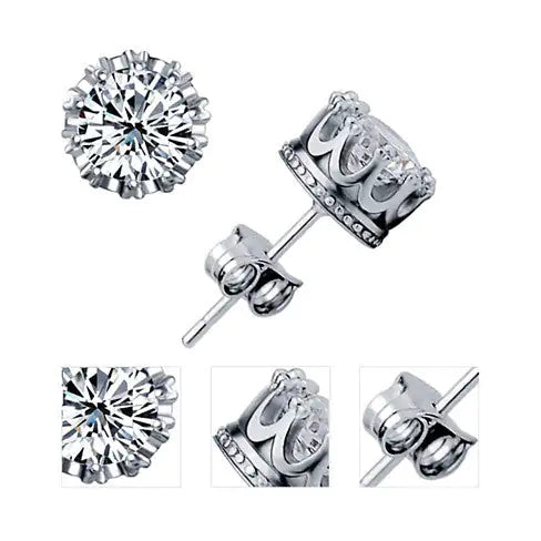 Aretes Crown Jewels en Plata Esterlina