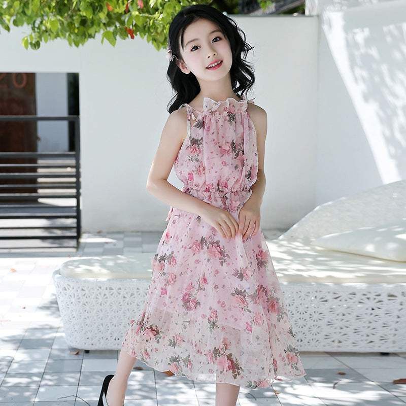Vestido Maxi de Playa Floral Bohemio para Niñas