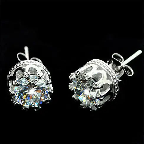 Aretes Crown Jewels en Plata Esterlina