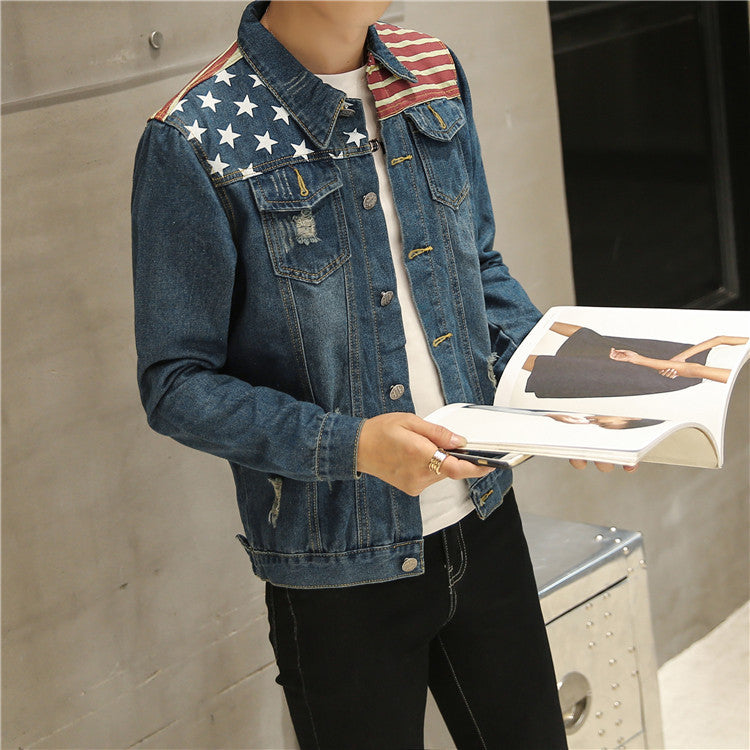 Chaqueta Denim Vintage Rasgada – Estilo Urbano Premium