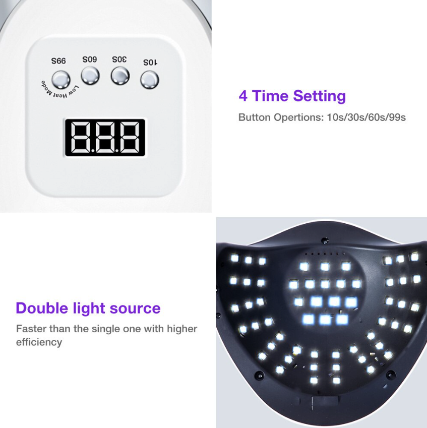 Lámpara UV/LED Profesional 220W – Secado Rápido para Uñas Gel