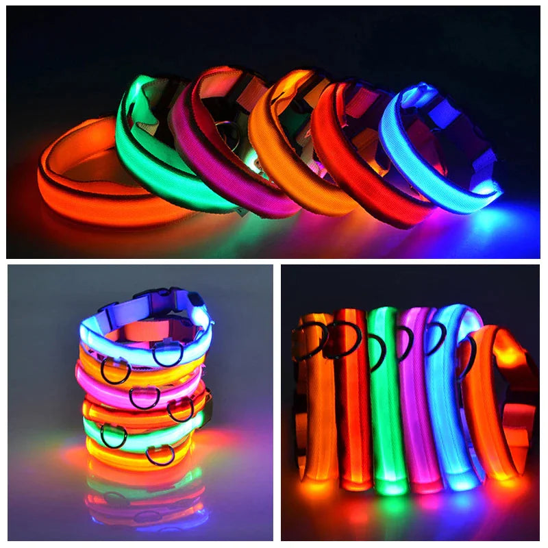 Collar Ajustable LED para Perros con Luz Intermitente y Brillante para la Seguridad de Mascotas, Impermeable