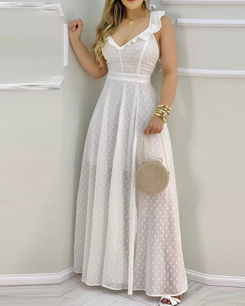 Solid Color Suspender Halter Dress for Women