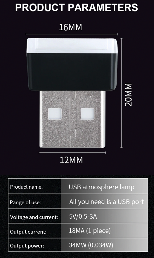 LED Ambiente Interior USB para Auto – Luz Neon Estilo Premium (Pack 3)
