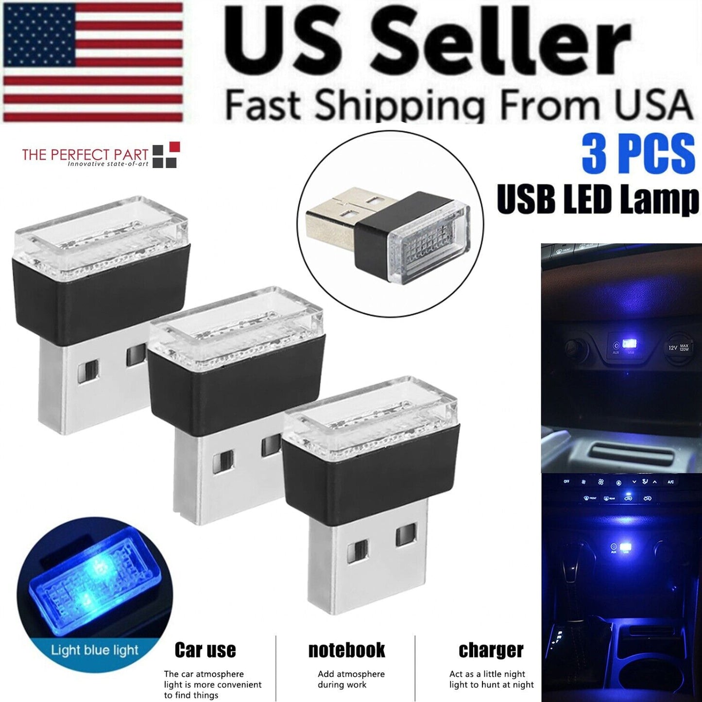 LED Ambiente Interior USB para Auto – Luz Neon Estilo Premium (Pack 3)