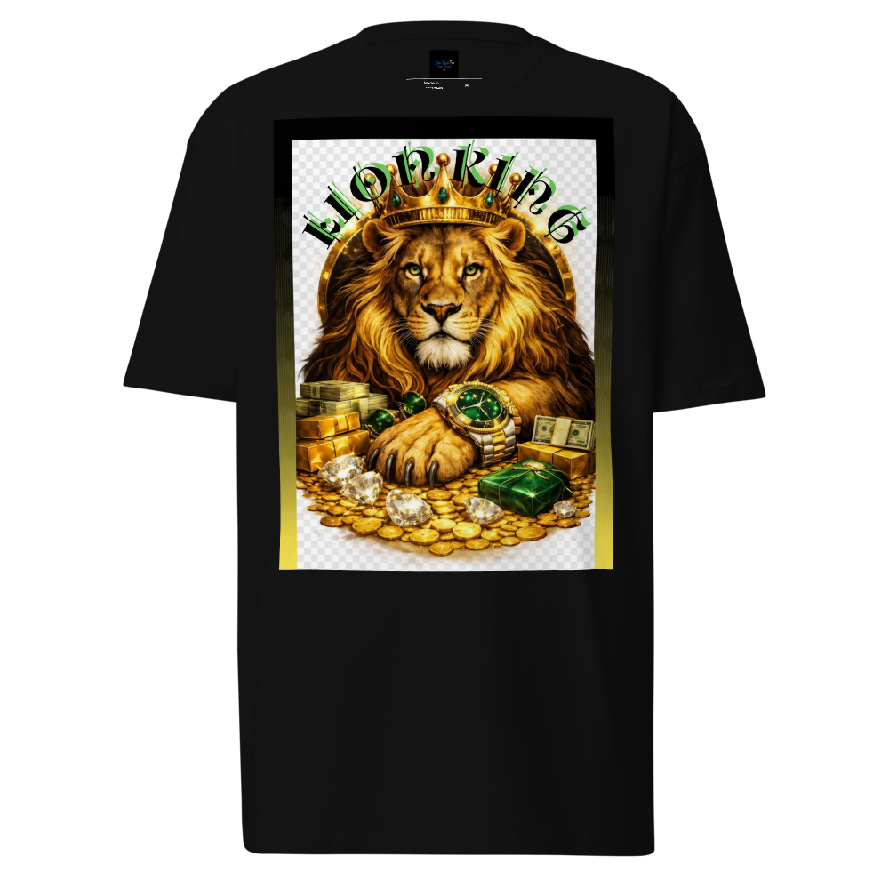 Diseño de Lion para Camiseta Pesada de Calidad Superior para Hombre | De Todo un Poco PR