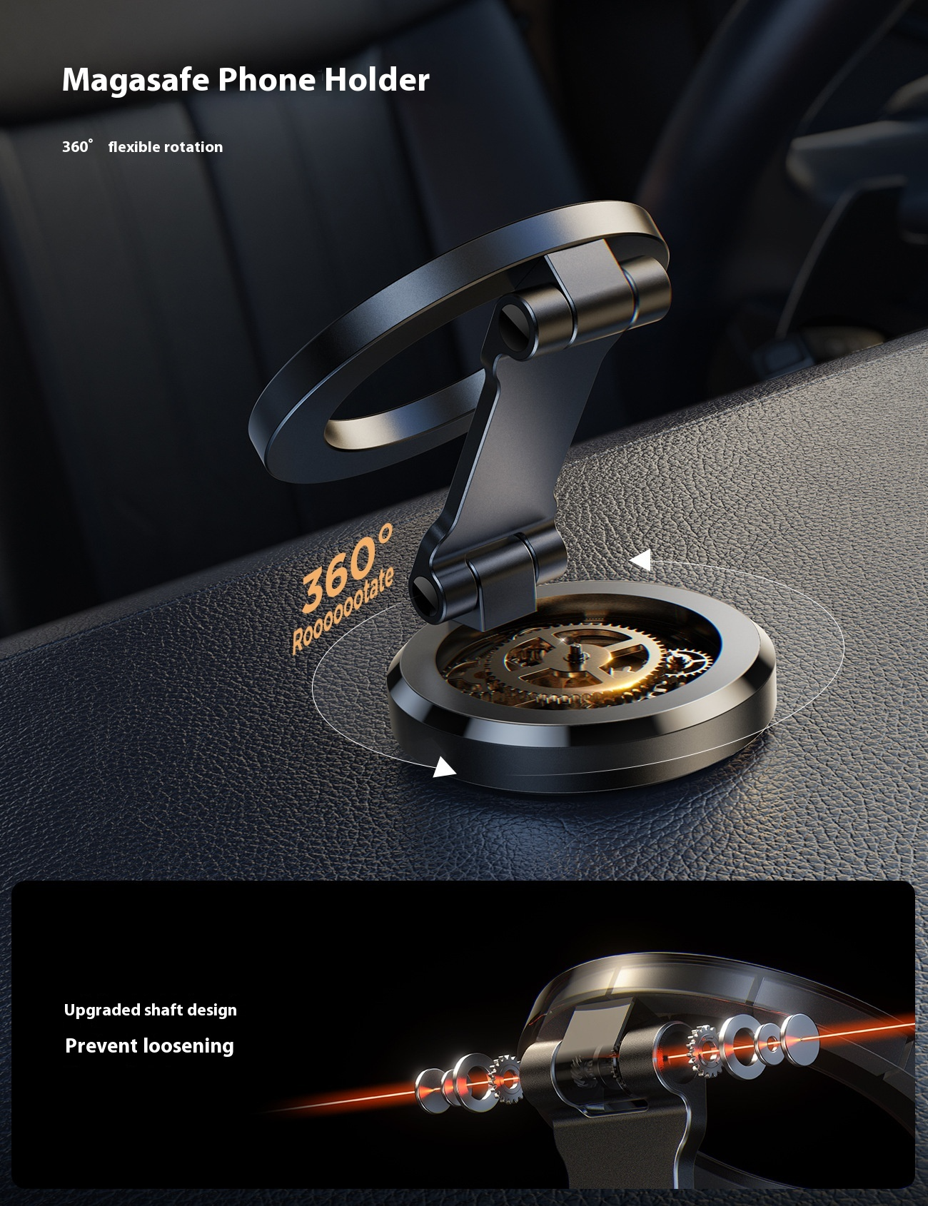 Soporte Magnético MagSafe Premium para Auto – Rotación 360° y Carga Segura