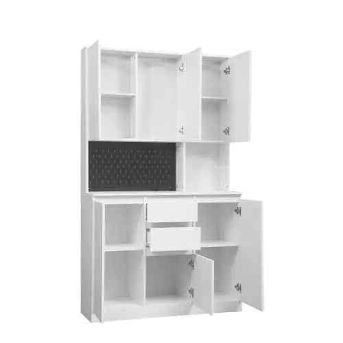 Gabinete Buffet Moderno 74” con Estación de Carga, Cajones y Área para Microondas