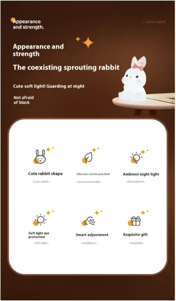 Luz Nocturna Recargable de Conejo