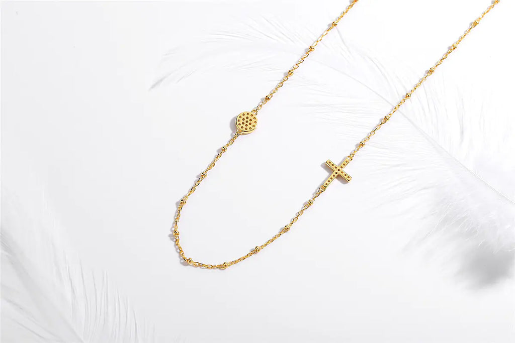 Collar de Cruz Ojo del Diablo en Plata de Ley 925 para Mujeres