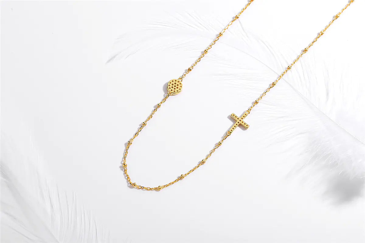 Collar de Cruz Ojo del Diablo en Plata de Ley 925 para Mujeres