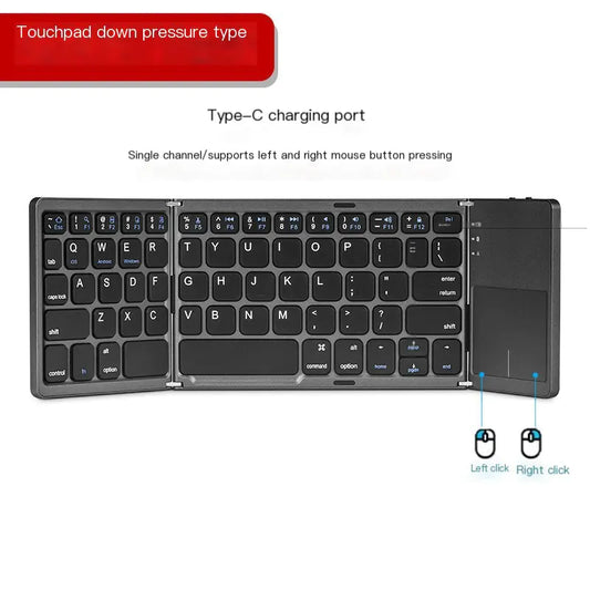 Teclado Mini Plegable Inalámbrico Bluetooth con Touchpad