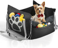 Dog Car Seat Bed for Small Dogs Pet Booster Seat Puppy Car Seat Dog Bed for Car Front and Back Seat Dog CarSeat Carrier for Small&Medium Sized Dogs Up to55lbs (BLACK1 Medium)