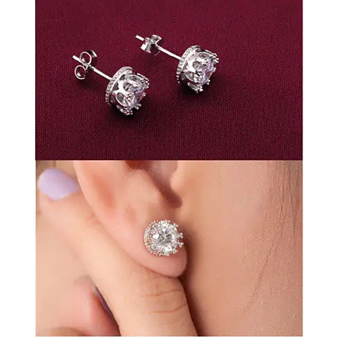 Aretes Crown Jewels en Plata Esterlina